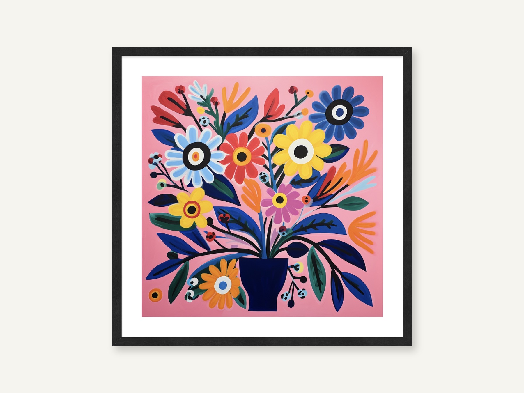 Gerahmtes Werk Helles Bouquet
