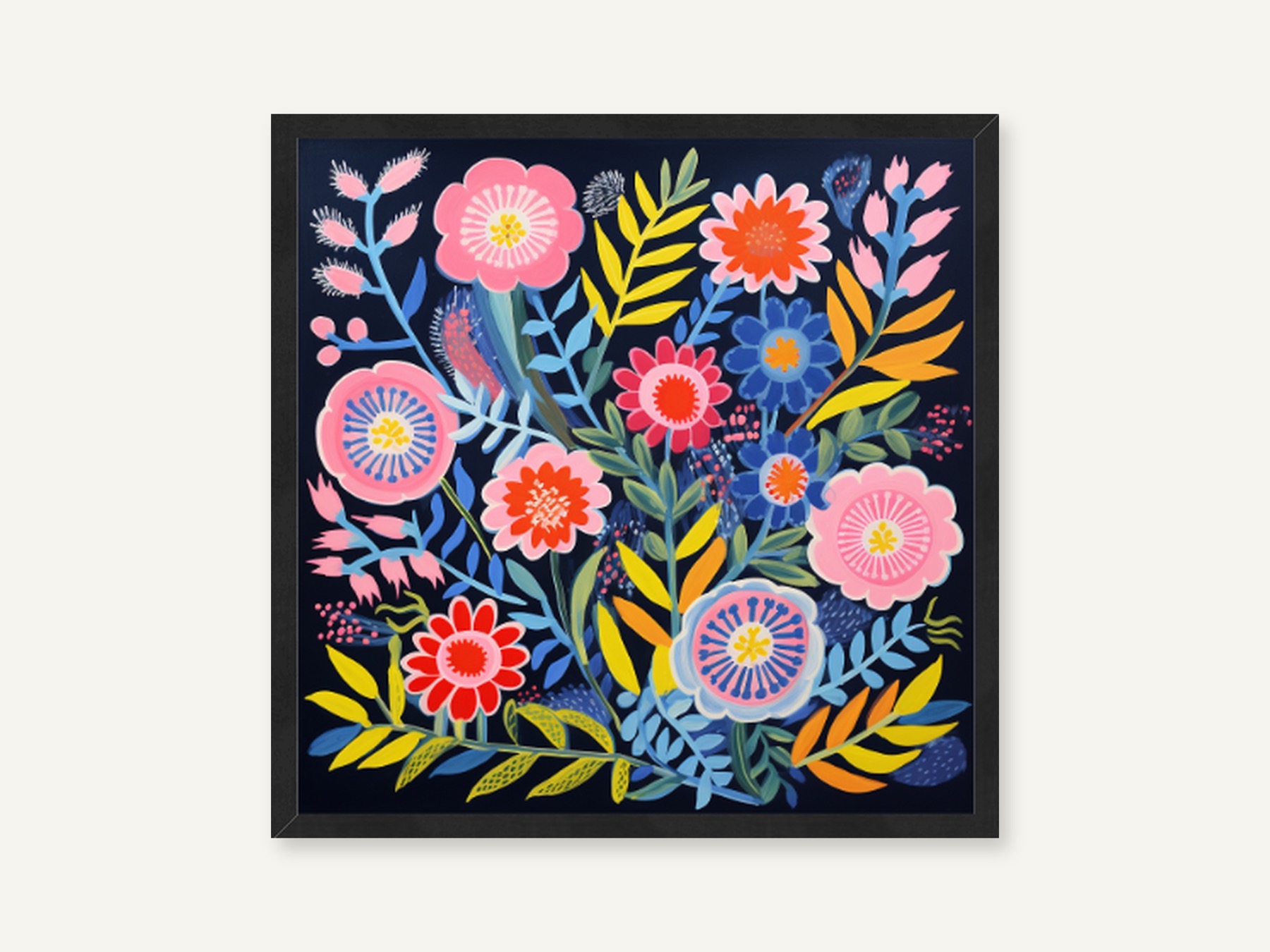 Gerahmtes Werk Dunkles Bouquet